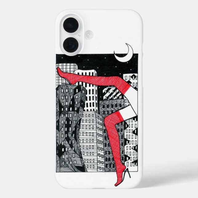 Aesthetic Night City iPhone 16 Plus Case - Cyberpu (Back)