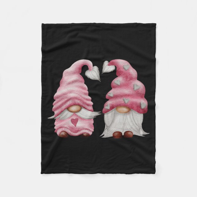 Aesthetic Nk Gnome Valentines Day Decor For Women  Fleece Blanket (Front)
