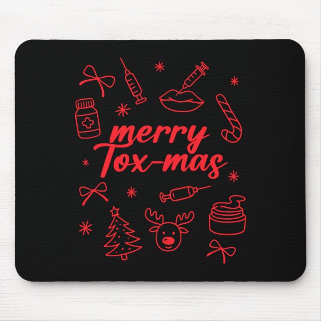 Aesthetic Nurse Injector Botox Er Xmas Merry Tox-m Mouse Pad (Front)