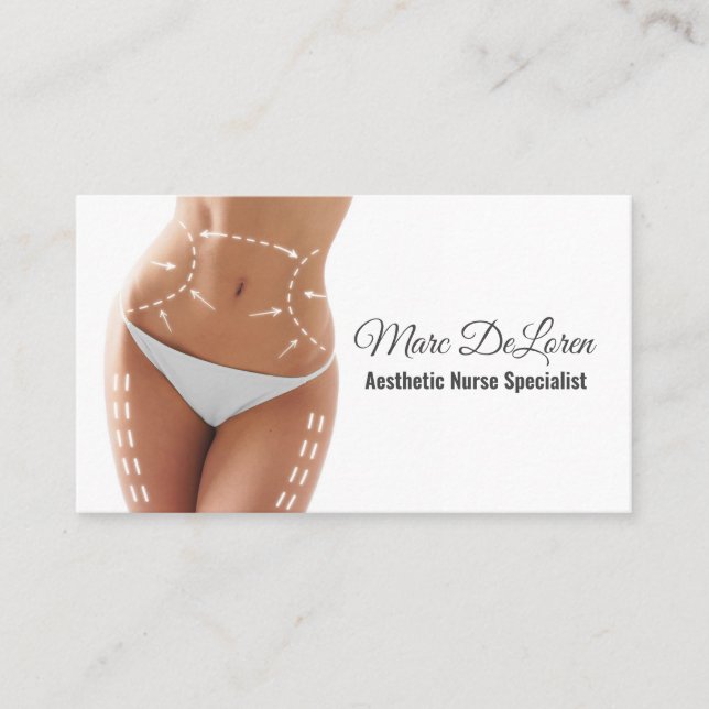 Aesthetic Nurse  Injector Cosmetic Surgeon Business Card (Front)