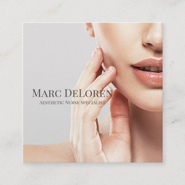 Aesthetic Nurse  Injector Cosmetic Surgeon Square Business Card (Front)