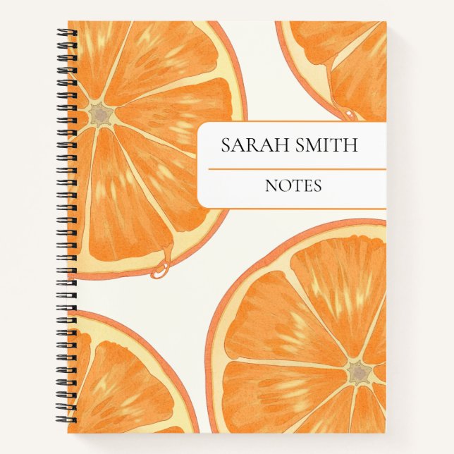 Aesthetic Orange Notebook | Custom Name Journal (Front)