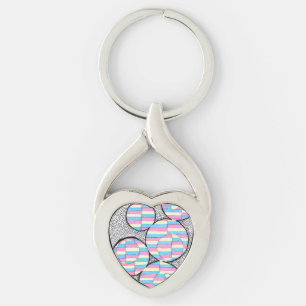 Aesthetic pastel optical illusion keychain