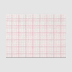 Aesthetic Pastel Wobbly Grid Check Ballet Pink Tissue Paper
