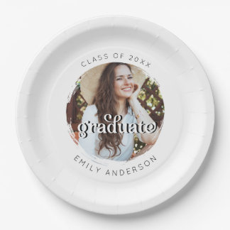 Aesthetic Personalized Photo Graduation Paper Plate