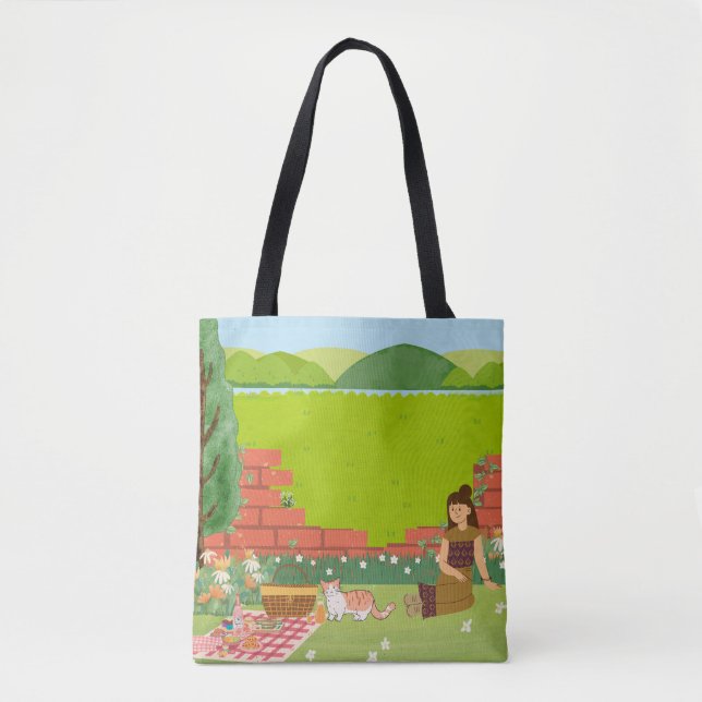 Aesthetic Picnic Modern Tote (Front)