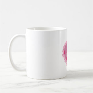 Aesthetic Pink Chequerboard Heart  Coffee Mug