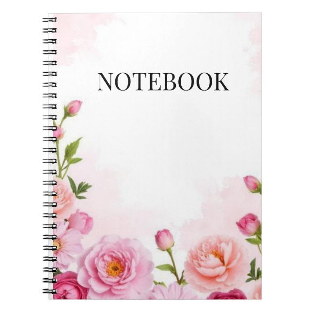 Aesthetic Pink Floral Spiral Notebook (Front)