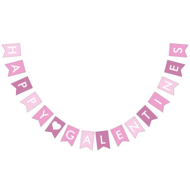 Aesthetic Pink galentine friends valentine's day Bunting Flags (All)