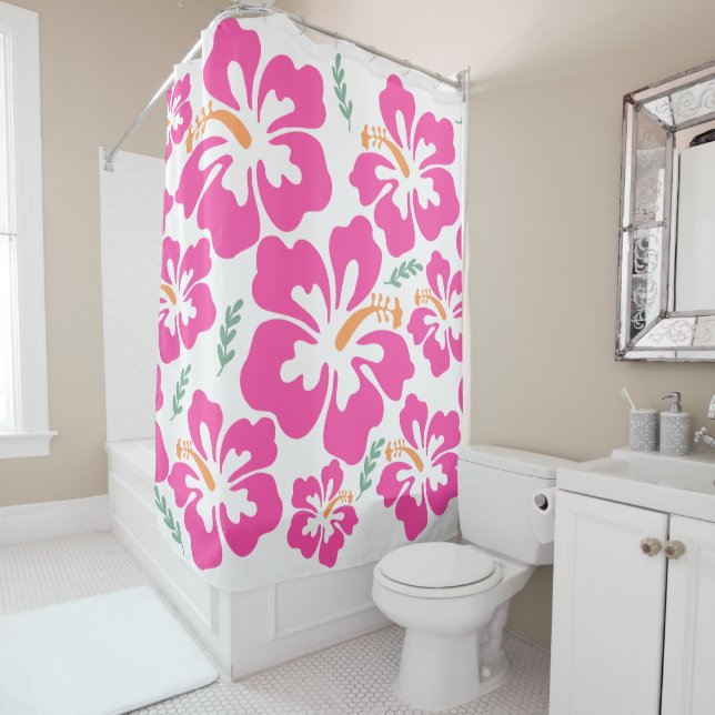 Aesthetic pink hibiscus repeating pattern (In Situ)