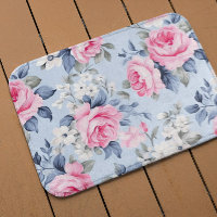 Aesthetic pink roses white flowers pattern