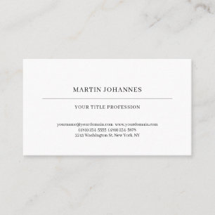 Aesthetic Plain Professional Black & White Modern Business Card