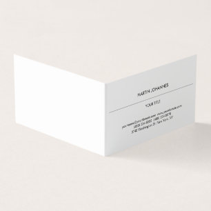 Aesthetic Plain Professional White Modern Business Card