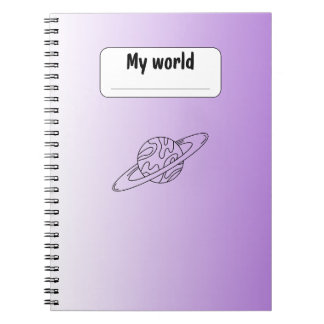 Aesthetic Planet Notebook | Minimal Purple Journal