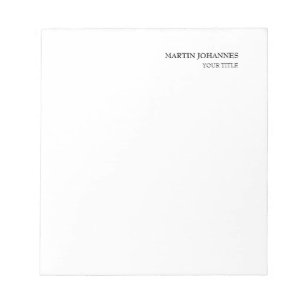 Aesthetic Professional Chic White Business Card Notepad