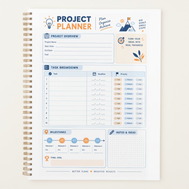 Aesthetic Project Planner Template  (Front)