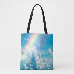 Aesthetic Rainbow and Clouds Tote Bag