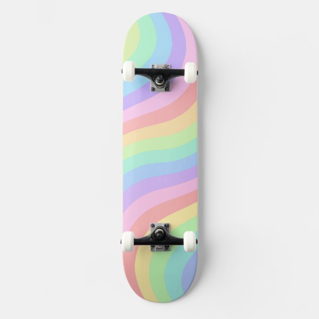 Aesthetic Rainbow Cute Wallpaper Skateboard (Front)