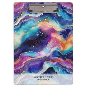 Aesthetic rainbow glitter agate texture clipboard