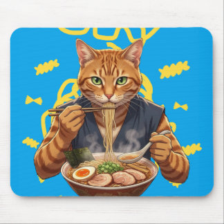 Aesthetic Ramen Cat – Japanese Pop Art Gaming Mouse Pad