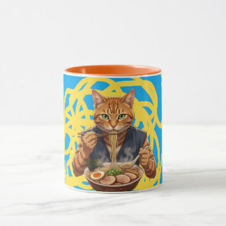 Aesthetic Ramen Cat Japanese Pop Art Orange Tabby Mug