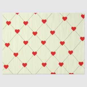 Aesthetic Red Hearts Pattern Tissue paper