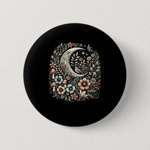 Aesthetic Retro Goblincore And Cottagecore Mushroo 2 Inch Round Button