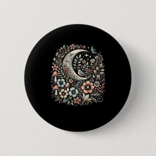 Aesthetic Retro Goblincore And Cottagecore Mushroo 2 Inch Round Button