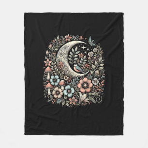 Aesthetic Retro Goblincore And Cottagecore Mushroo Fleece Blanket