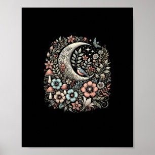 Aesthetic Retro Goblincore And Cottagecore Mushroo Poster