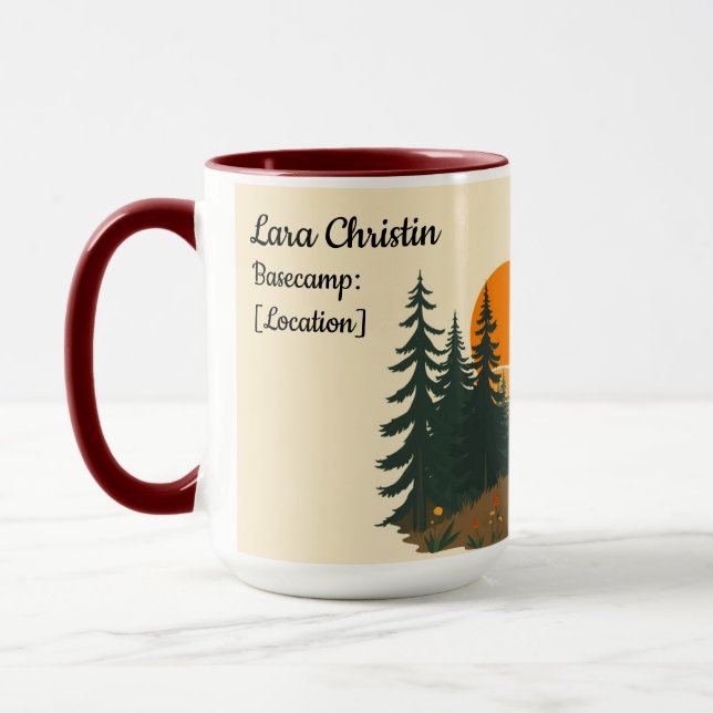 Aesthetic Retro Hiking Club Personalized Gift Mug (Left)