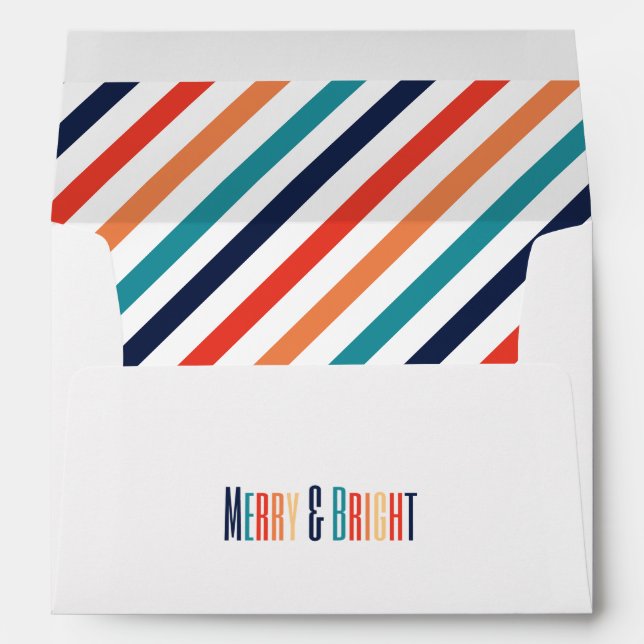 Aesthetic Retro Stripes Colourful Lines Christmas  Envelope (Back (Bottom))