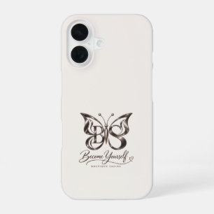 Aesthetic Rose Gold Butterfly Warm Ivory iPhone 16 Case