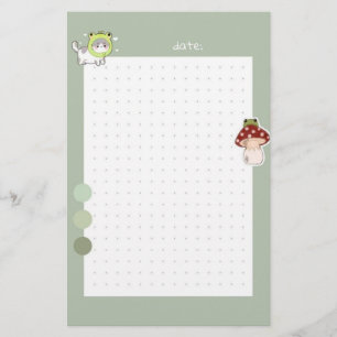 Aesthetic Sage green Frog cute korean Stationery