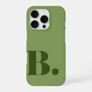 Aesthetic Sage Green Minimalist Initial Letter B iPhone 16 Pro Case