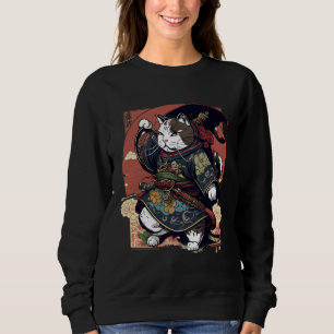 Aesthetic Samurai Cat Japan Bushido Cats Sweatshirt