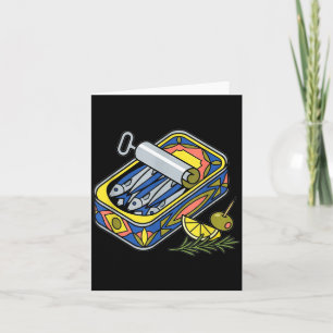Aesthetic Sardine Tin Euro Summer Tapas Foodie Card
