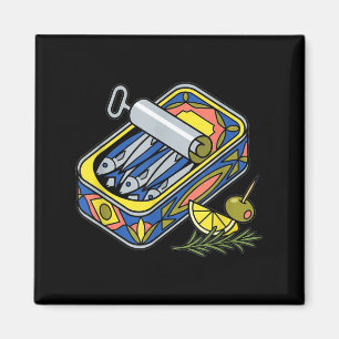 Aesthetic Sardine Tin Euro Summer Tapas Foodie Magnet
