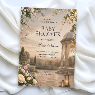 Aesthetic scenic baby shower invitation