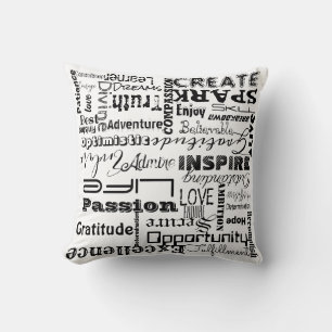 Aesthetic Script Motivational Words Throw Pillow, Pillow