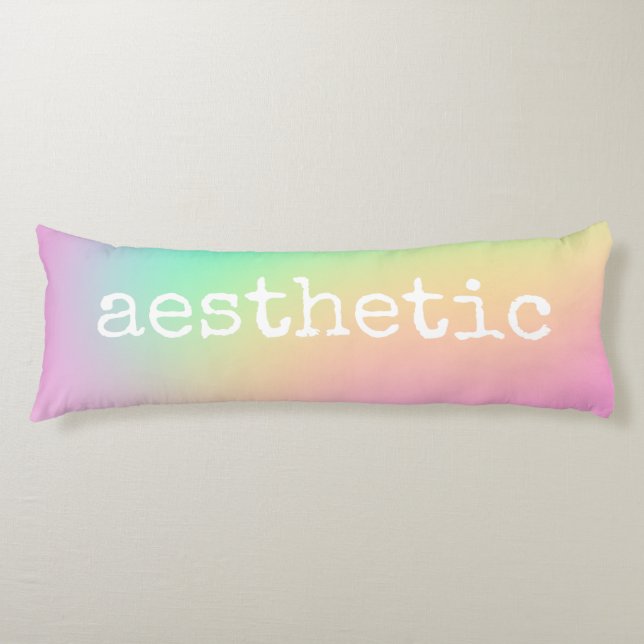"Aesthetic" Soft Prismatic Rainbow Gradient Body Pillow (Front)