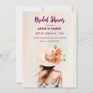 Aesthetic spring flower girl bridal shower invitation