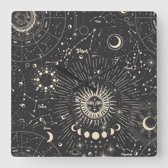 Aesthetic Square Wall Clock (Front)