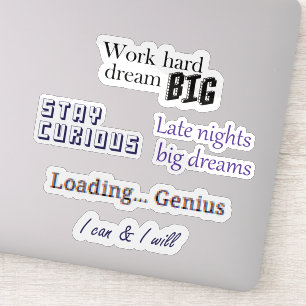 Aesthetic Study Motivation Sticker Sheet 
