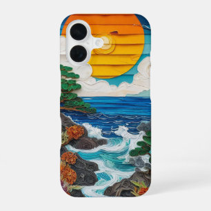 Aesthetic summer ocean sunset relaxing beach iPhone 16 case