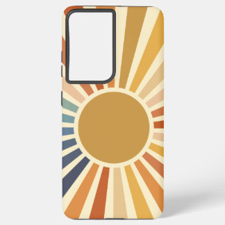 Aesthetic Summer Yellow Colour Sunburst Rainbow Samsung Galaxy Case