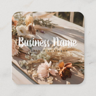 Aesthetic Sunny Boho Floral Business Card