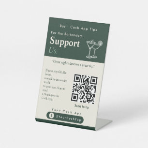 Aesthetic Support Us QR Code Sign Cash App Tips