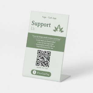 Aesthetic Support Us QR Code Sign Cash App Tips