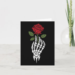 Aesthetic Tattoo Red Rose Skeleton Flower For Kids Card